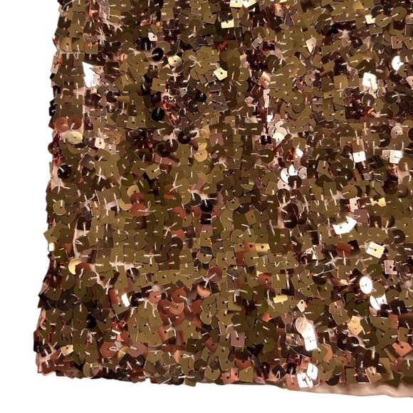 Kate Spade Rose Gold Sequin Bow Cutout Back Sleeveless Mini Dress Size 8 - Picture 5 of 16